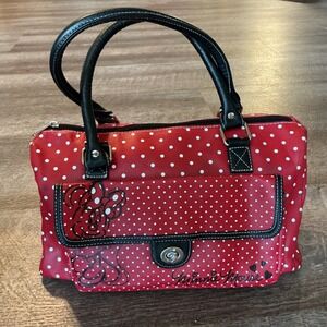 Disney Parks Minnie Mouse Red Polka Dot Satchel Handbag F964-3476-9-12351